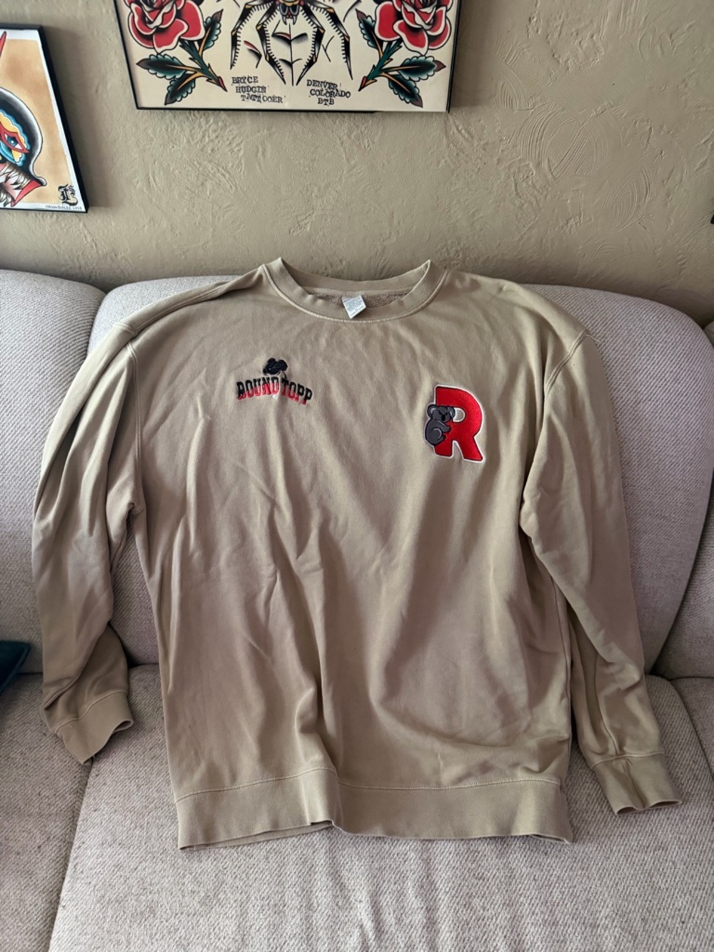 Men's Vintage Beige Crewneck Sweater